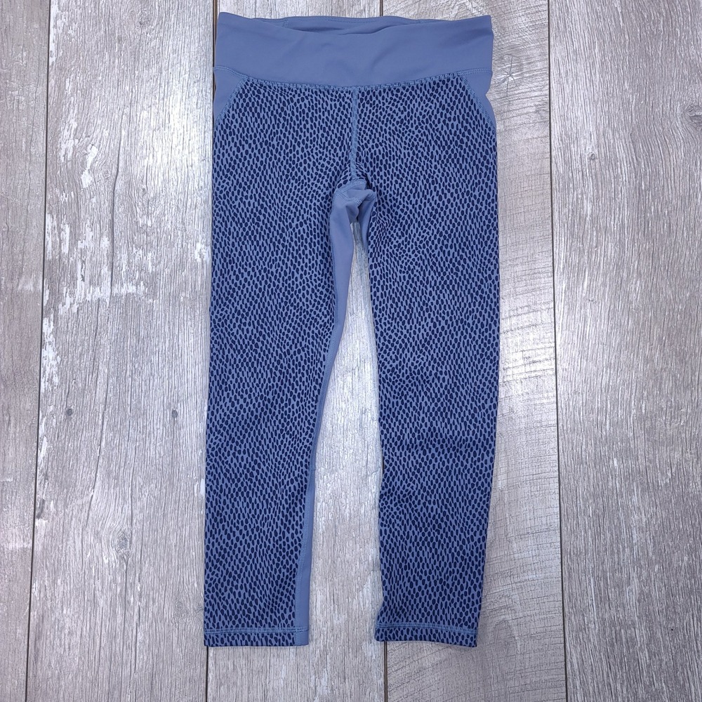 Under Armour Leggings Womens Small Blue HeatGear Animal Print Athletic Gym